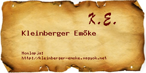 Kleinberger Emőke névjegykártya